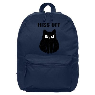 Funny Black Cat Hiss Off Meow Cat 16 in Basic Backpack