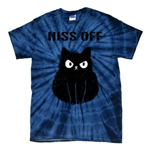 Funny Black Cat Hiss Off Meow Cat Tie-Dye T-Shirt