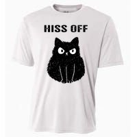 Funny Black Cat Hiss Off Meow Cat Cooling Performance Crew T-Shirt