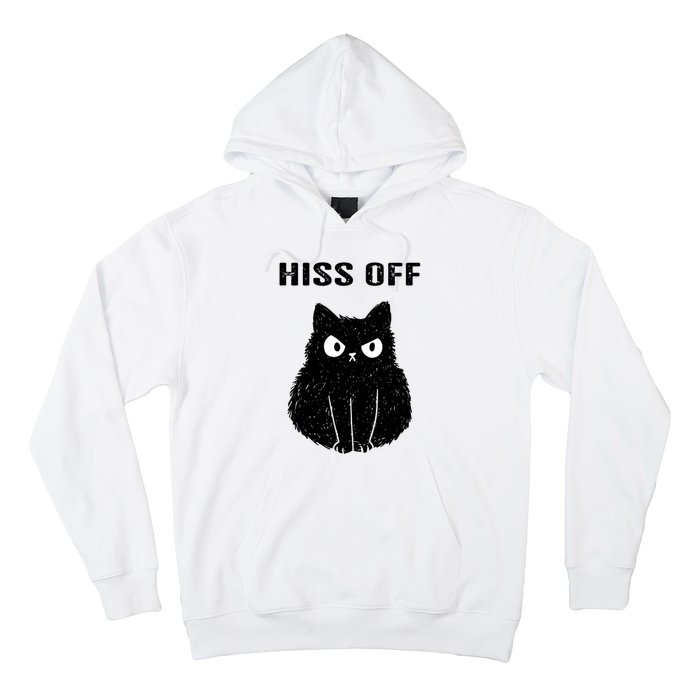 Funny Black Cat Hiss Off Meow Cat Hoodie