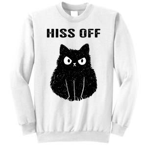 Funny Black Cat Hiss Off Meow Cat Sweatshirt