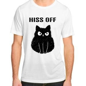 Funny Black Cat Hiss Off Meow Cat Adult ChromaSoft Performance T-Shirt