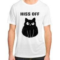 Funny Black Cat Hiss Off Meow Cat Adult ChromaSoft Performance T-Shirt