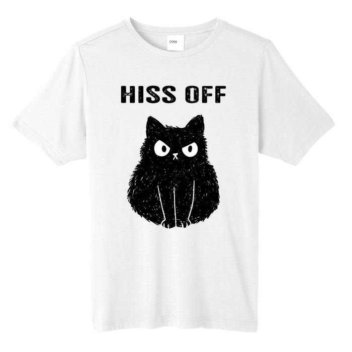 Funny Black Cat Hiss Off Meow Cat Tall Fusion ChromaSoft Performance T-Shirt