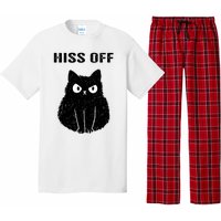 Funny Black Cat Hiss Off Meow Cat Pajama Set