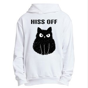 Funny Black Cat Hiss Off Meow Cat Urban Pullover Hoodie