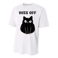 Funny Black Cat Hiss Off Meow Cat Performance Sprint T-Shirt