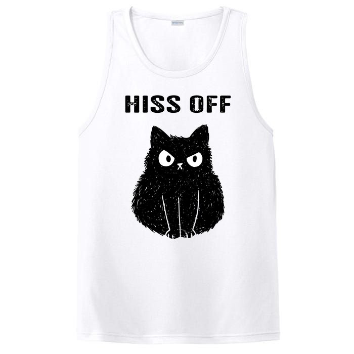 Funny Black Cat Hiss Off Meow Cat PosiCharge Competitor Tank