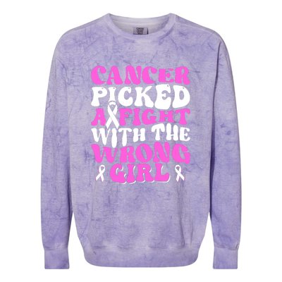 Funny Breast Cancer Pink Ribbon Awareness Design Colorblast Crewneck Sweatshirt