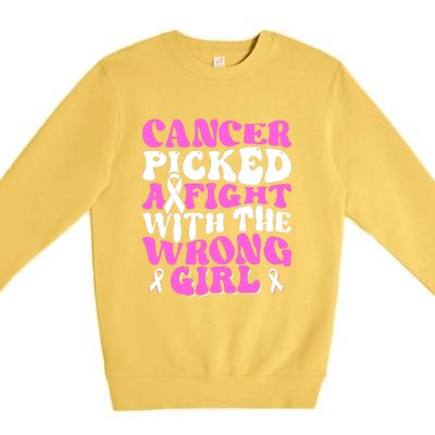 Funny Breast Cancer Pink Ribbon Awareness Design Premium Crewneck Sweatshirt