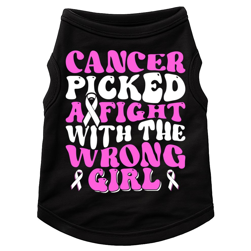 Funny Breast Cancer Pink Ribbon Awareness Design Doggie Tank
