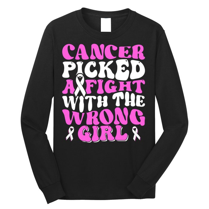 Funny Breast Cancer Pink Ribbon Awareness Design Long Sleeve Shirt