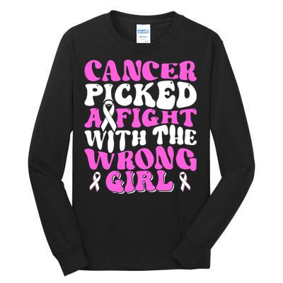 Funny Breast Cancer Pink Ribbon Awareness Design Tall Long Sleeve T-Shirt