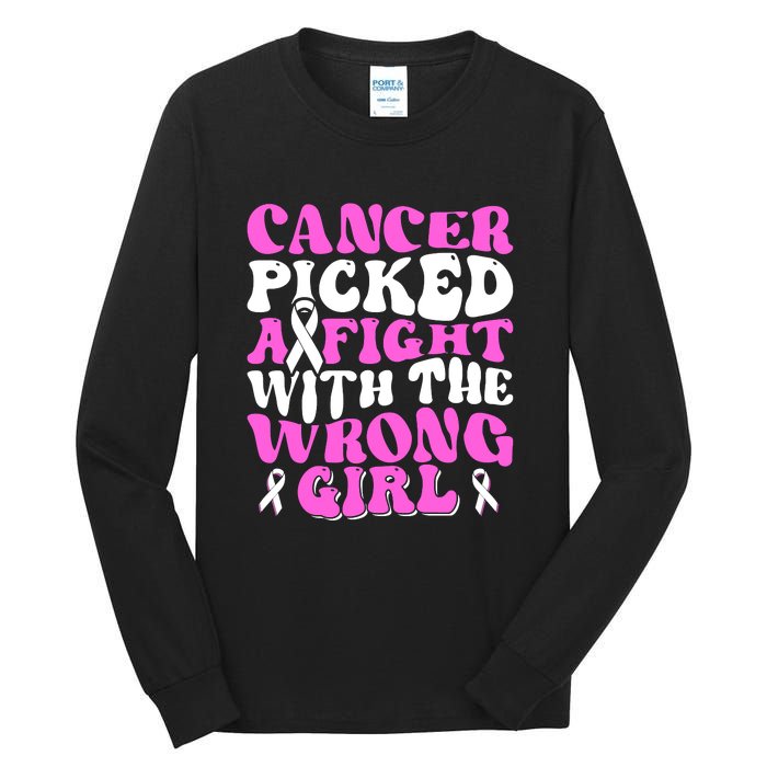 Funny Breast Cancer Pink Ribbon Awareness Design Tall Long Sleeve T-Shirt