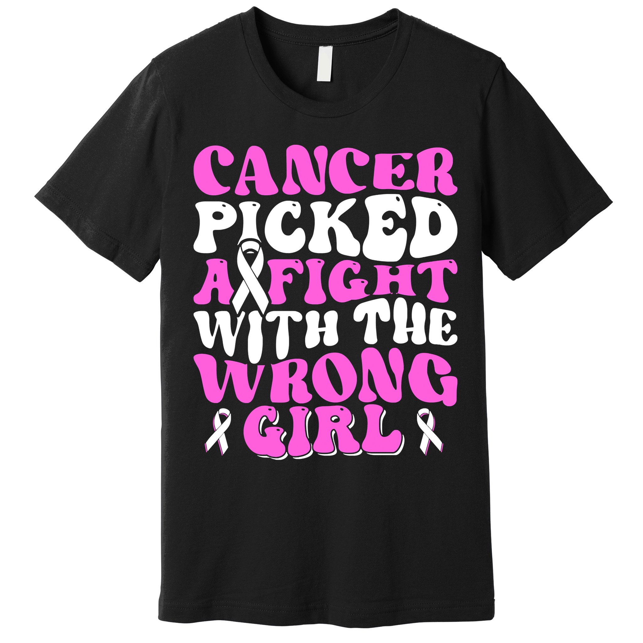 Funny Breast Cancer Pink Ribbon Awareness Design Premium T-Shirt