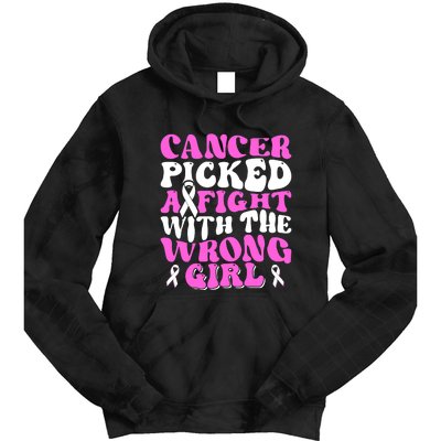 Funny Breast Cancer Pink Ribbon Awareness Design Tie Dye Hoodie