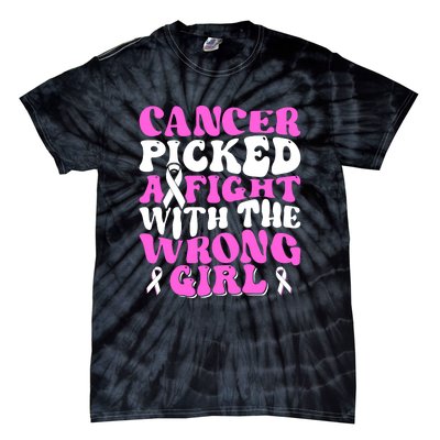 Funny Breast Cancer Pink Ribbon Awareness Design Tie-Dye T-Shirt