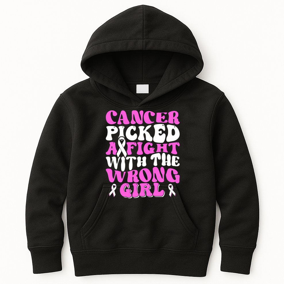 Funny Breast Cancer Pink Ribbon Awareness Design Kids Hoodie