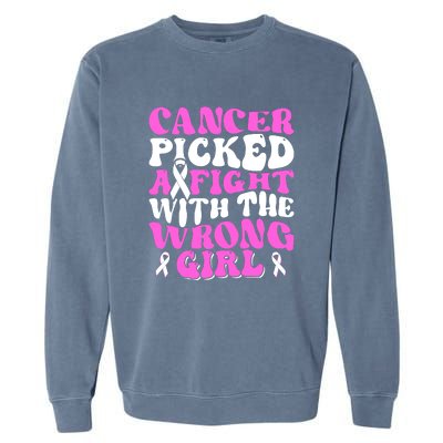 Funny Breast Cancer Pink Ribbon Awareness Design Garment-Dyed Sweatshirt