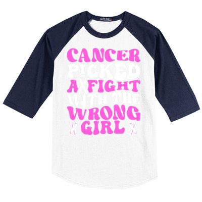 Funny Breast Cancer Pink Ribbon Awareness Design Baseball Sleeve Shirt