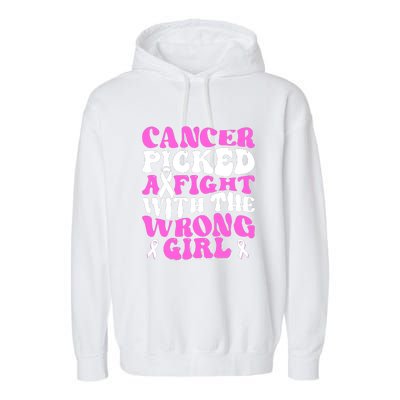 Funny Breast Cancer Pink Ribbon Awareness Design Garment-Dyed Fleece Hoodie