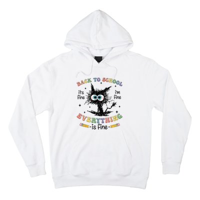 Funny Black Cat Back to School for Teachers Hoodie