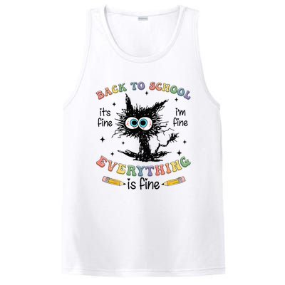 Funny Black Cat Back to School for Teachers PosiCharge Competitor Tank