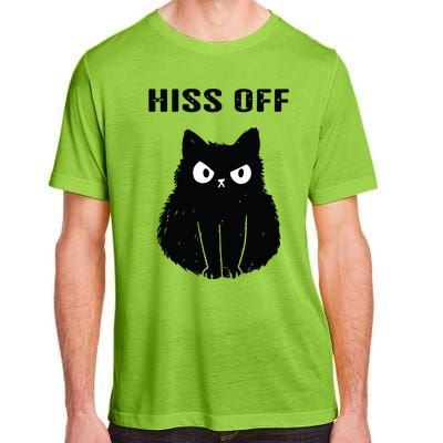 Funny Black Cat Hiss Off Meow Cat Adult ChromaSoft Performance T-Shirt