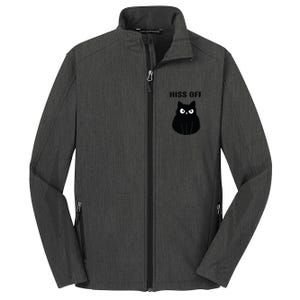 Funny Black Cat Hiss Off Meow Cat Core Soft Shell Jacket