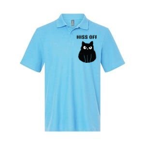 Funny Black Cat Hiss Off Meow Cat Softstyle Adult Sport Polo