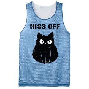 Funny Black Cat Hiss Off Meow Cat Mesh Reversible Basketball Jersey Tank