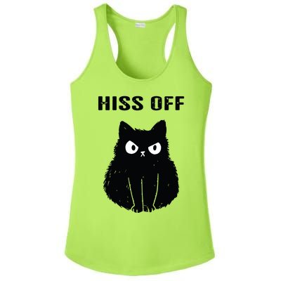 Funny Black Cat Hiss Off Meow Cat Ladies PosiCharge Competitor Racerback Tank