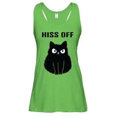 Funny Black Cat Hiss Off Meow Cat Ladies Essential Flowy Tank