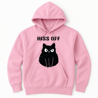 Funny Black Cat Hiss Off Meow Cat Hoodie