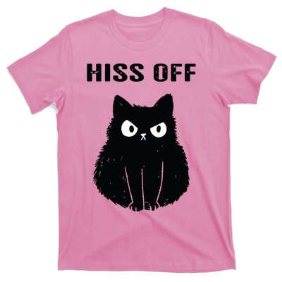 Funny Black Cat Hiss Off Meow Cat T-Shirt