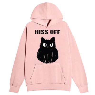 Funny Black Cat Hiss Off Meow Cat Urban Pullover Hoodie