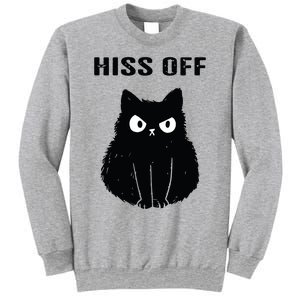 Funny Black Cat Hiss Off Meow Cat Sweatshirt