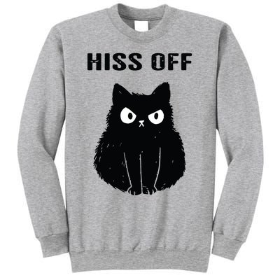 Funny Black Cat Hiss Off Meow Cat Sweatshirt