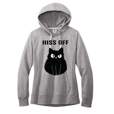 Funny Black Cat Hiss Off Meow Cat Women's Fleece Hoodie