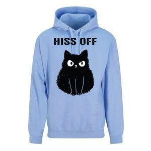 Funny Black Cat Hiss Off Meow Cat Unisex Surf Hoodie