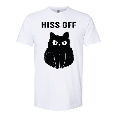 Funny Black Cat Hiss Off Meow Cat Softstyle CVC T-Shirt