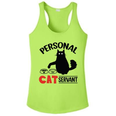 Funny Black Cat Personal Cat Servant Ladies PosiCharge Competitor Racerback Tank