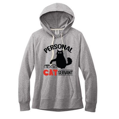 Funny Black Cat Personal Cat Servant Women's Fleece Hoodie