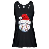 Funny Baseball Christmas Santa Hat Funny Baseball Xmas Holiday Ladies Essential Flowy Tank