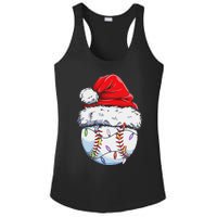 Funny Baseball Christmas Santa Hat Funny Baseball Xmas Holiday Ladies PosiCharge Competitor Racerback Tank