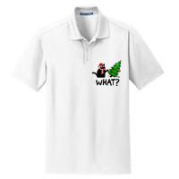 Funny Black Cat Gift Pushing Christmas Tree Over Cat What Dry Zone Grid Polo