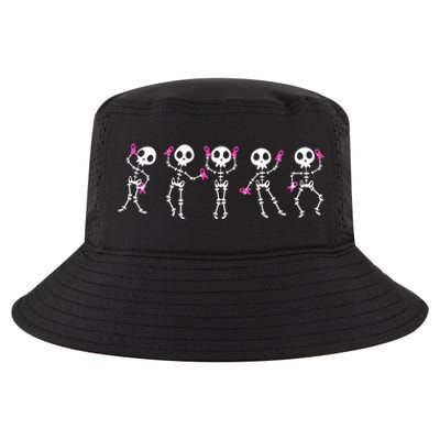 Funny Breast Cancer Awareness Dancing Halloween Skeletons Cool Comfort Performance Bucket Hat