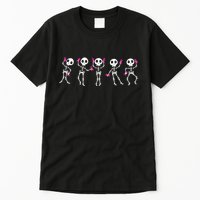 Funny Breast Cancer Awareness Dancing Halloween Skeletons Tall T-Shirt