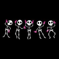 Funny Breast Cancer Awareness Dancing Halloween Skeletons 7-Panel Snapback Hat