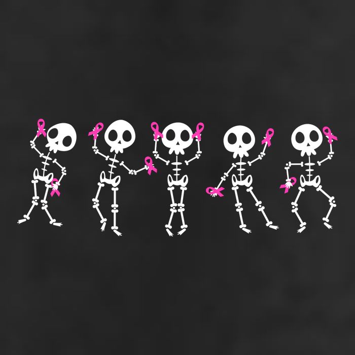Funny Breast Cancer Awareness Dancing Halloween Skeletons Beanie